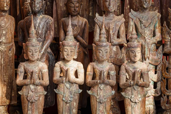 Buda esculturas de madeira — Fotografia de Stock