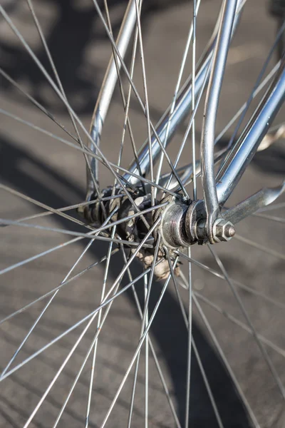 Close-up van de fiets wiel — Stockfoto