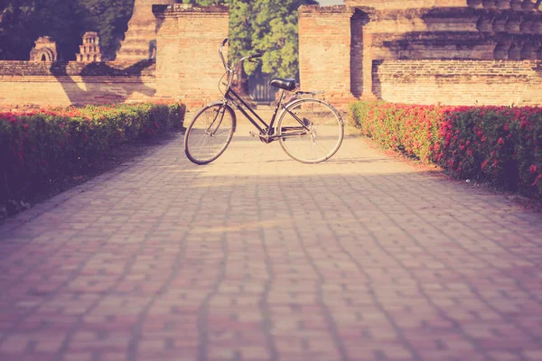 Oldtimer-Fahrrad im historischen Park von Sukhothai — Stockfoto