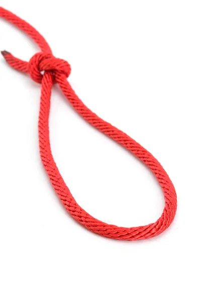 Red rope with knotted — Stock Photo, Image