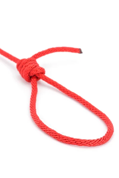 Red rope with knotted — Stock Photo, Image