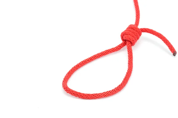 Red rope with knotted — Stock Photo, Image