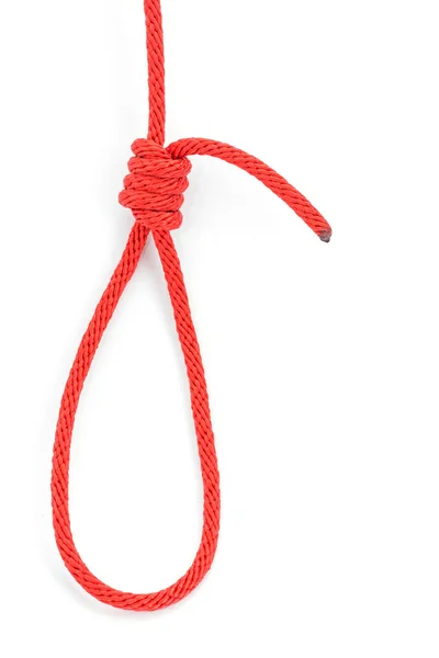 Red rope with knotted — Stock Photo, Image