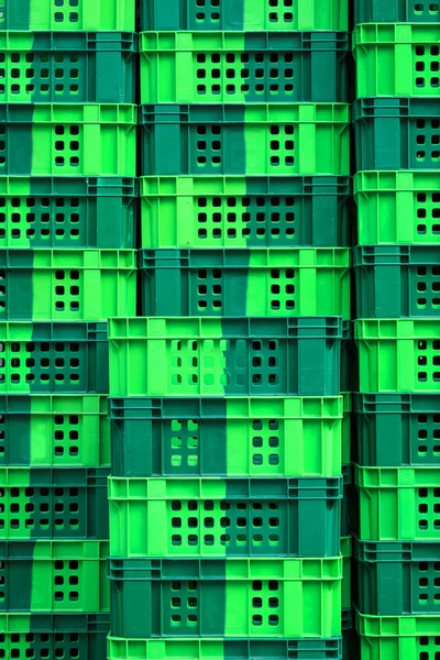 Empty green crates — Stock Photo, Image