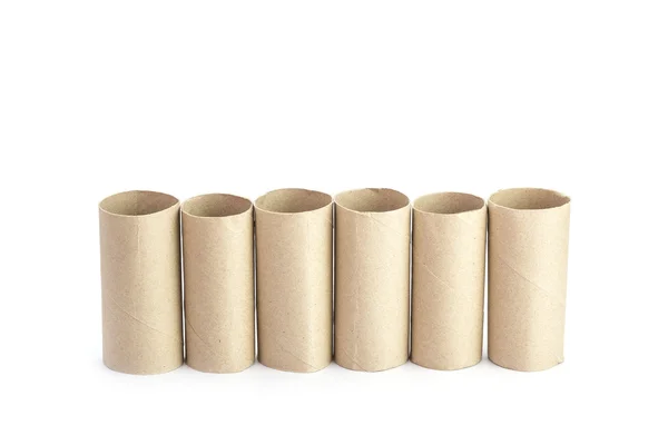 Бумажные трубки туалетной бумаги — стоковое фото