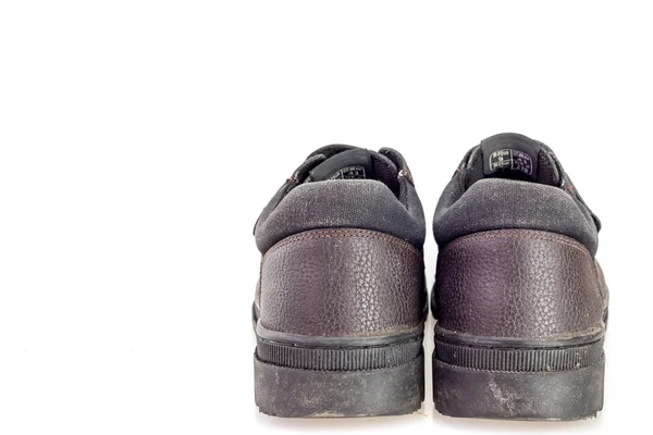 Черные ботинки безопасности — стоковое фото