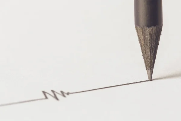 Black pencil with stroke — Stock Photo, Image