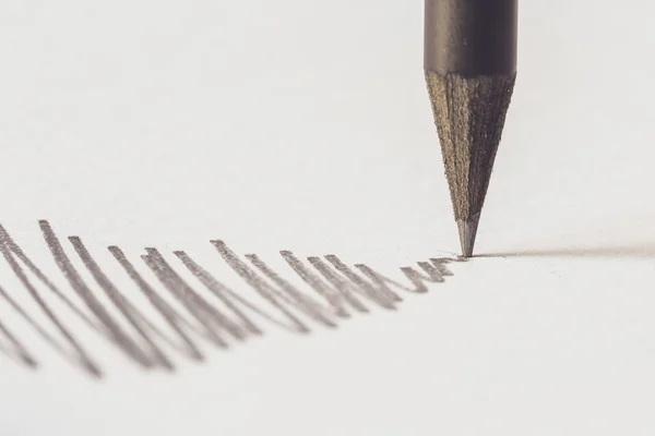 Black pencil with stroke — Stock Photo, Image