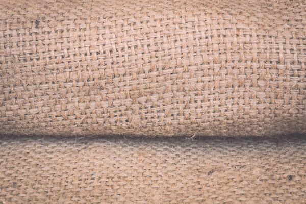 Beige crumpled burlap