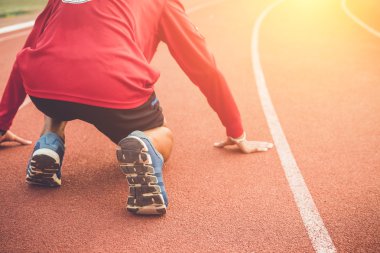 Runner ayakları üzerinde Stadyumu