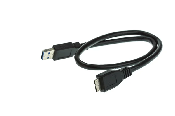 Cable USB negro — Foto de Stock