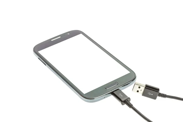 Smartphone conectar con el cargador — Foto de Stock