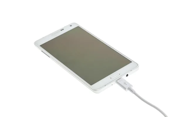 Smartphone connect with charger — Stock Photo, Image