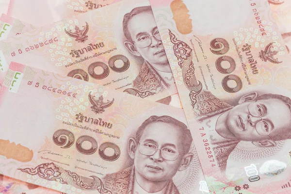 Notas de moeda tailandesas — Fotografia de Stock