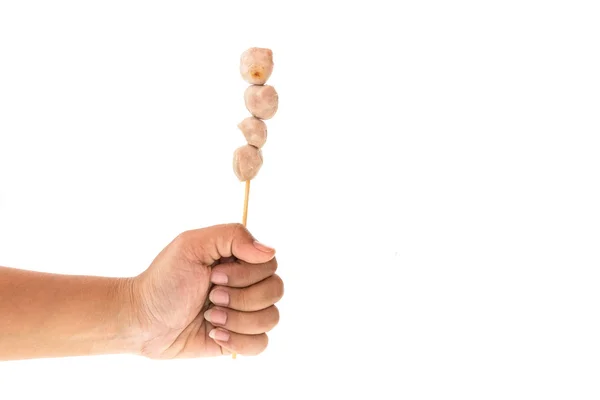 Hand holding meat balls — Stock Photo, Image