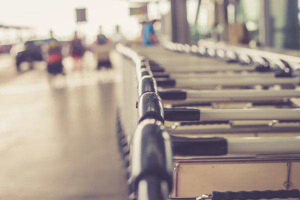 Trolleys luggage in airport — Stock Photo, Image