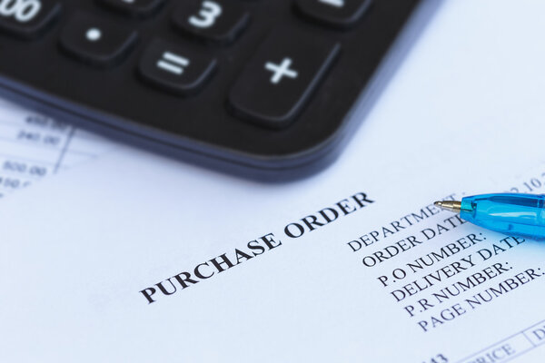Purchase order with pen