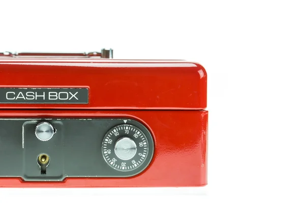 Red metal cash box — Stock Photo, Image