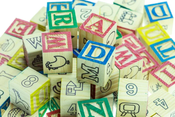 Stack of colorful alphabet blocks — Stockfoto
