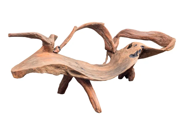 Wooden bench made from tree and root — Stock Photo, Image