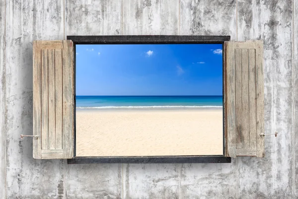 Old wooden windows frame — Stock Photo, Image
