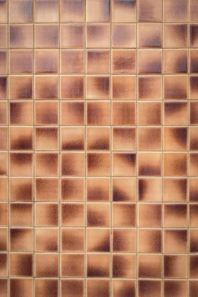Parede cerâmica marrom do banheiro — Fotografia de Stock