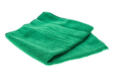 Beyaz arka plan üzerinde izole temizlik için mikrofiber bez