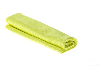 Beyaz arka plan üzerinde izole temizlik için mikrofiber bez
