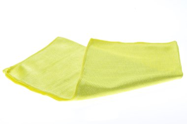 Beyaz arka plan üzerinde izole temizlik için mikrofiber bez