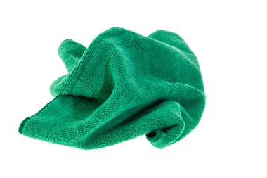 Beyaz arka plan üzerinde izole temizlik için mikrofiber bez