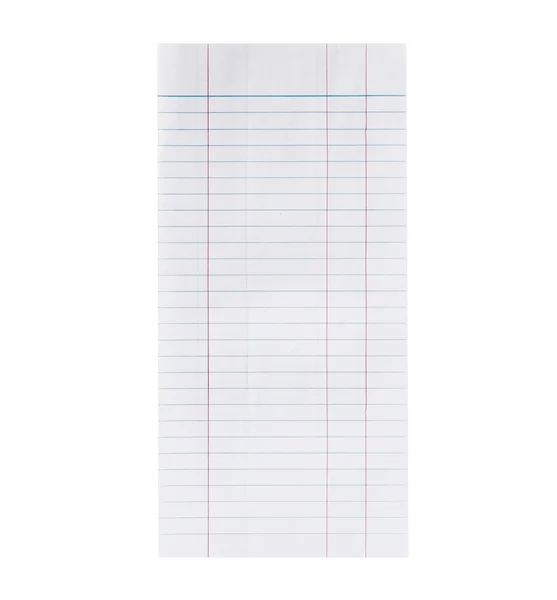 Lined paper isolated on white background — Stock Photo, Image