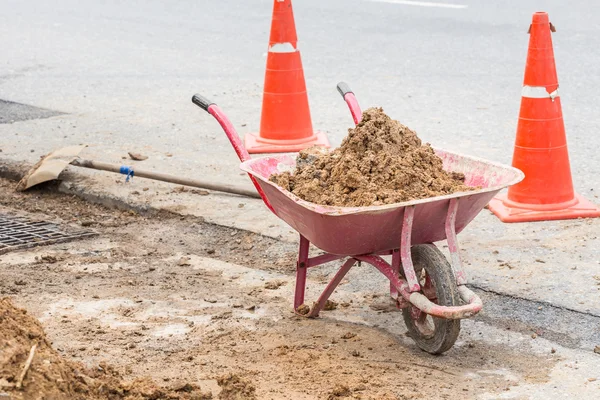 Gleby w konstrukcji wózka w budowie — Zdjęcie stockowe