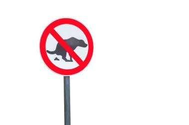 No dog shit sign isolated on white background clipart