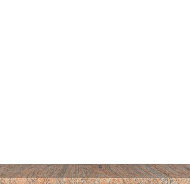 Raflar boş top doğal taş üzerinde izole beyaz arka plan