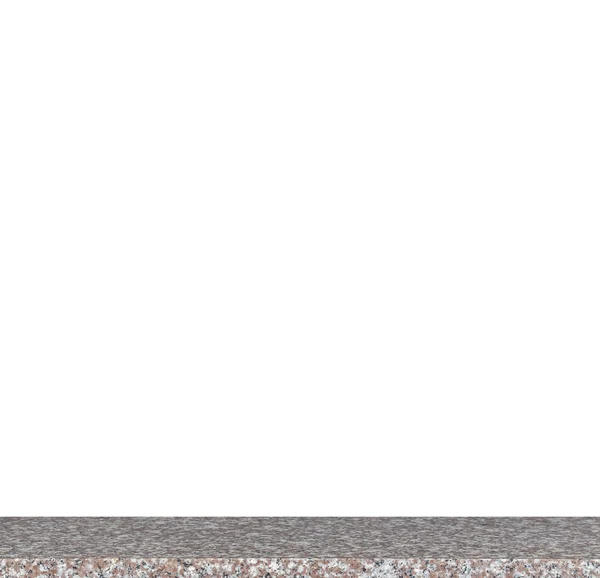 Lege top van natuursteen planken geïsoleerd op witte achtergrond — Stockfoto