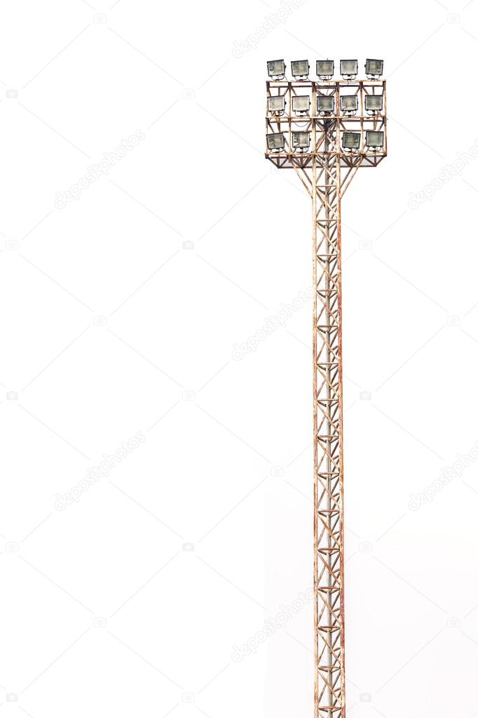 Spotlight, Stadium lights isolated on white