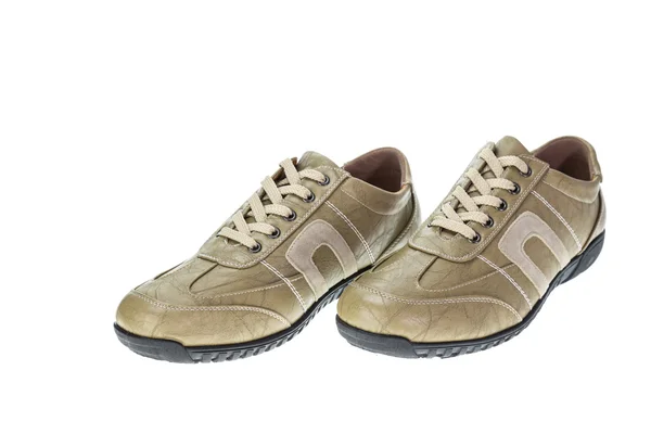 Nieuwe bruine schoen geïsoleerd op wit — Stockfoto