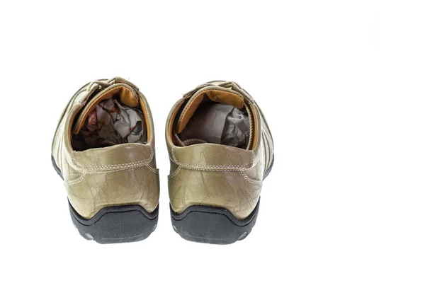 Nieuwe bruine schoen geïsoleerd op wit — Stockfoto