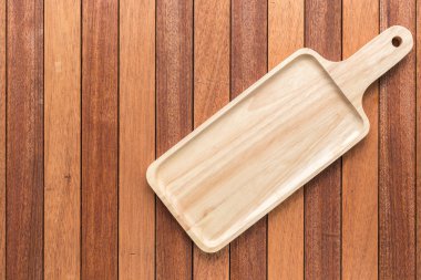 Ahşap masa boş ahşap tepsi