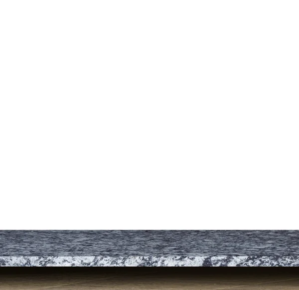 白い背景に分離された天然石のテーブルの空の上 — ストック写真