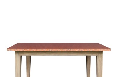 Boş tablosunun üst kısmındaki beyaz arka plan üzerinde izole granit taş