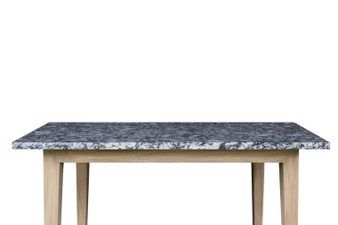 Boş tablosunun üst kısmındaki beyaz arka plan üzerinde izole granit taş