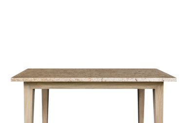 Boş tablosunun üst kısmındaki beyaz arka plan üzerinde izole granit taş