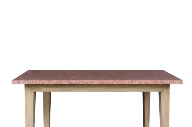 Boş tablosunun üst kısmındaki beyaz arka plan üzerinde izole granit taş