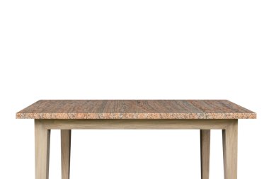 Boş tablosunun üst kısmındaki beyaz arka plan üzerinde izole granit taş