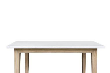 Boş tablosunun üst kısmındaki beyaz arka plan üzerinde izole granit taş