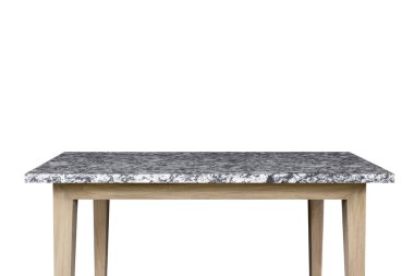 Boş tablosunun üst kısmındaki beyaz arka plan üzerinde izole granit taş