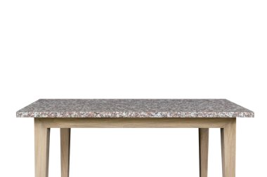 Boş tablosunun üst kısmındaki beyaz arka plan üzerinde izole granit taş