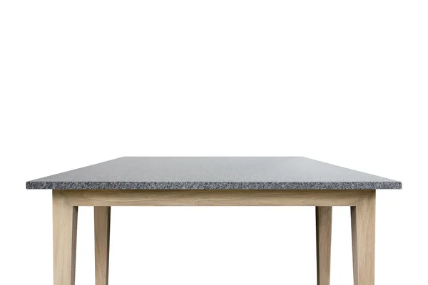 Empty top of granite stone table isolated on white background — Stock Photo, Image