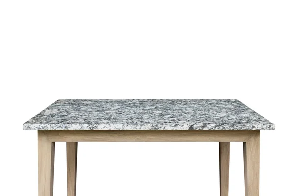Empty top of granite stone table isolated on white background — Stock Photo, Image